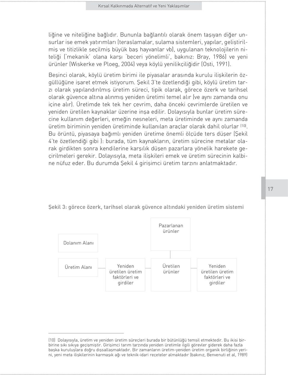 teknolojilerin niteli i ( mekanik olana karfl beceri yönelimli, bak n z: Bray, 1986) ve yeni ürünler (Wiskerke ve Ploeg, 2004) veya köylü yenilikçili idir (Osti, 1991).