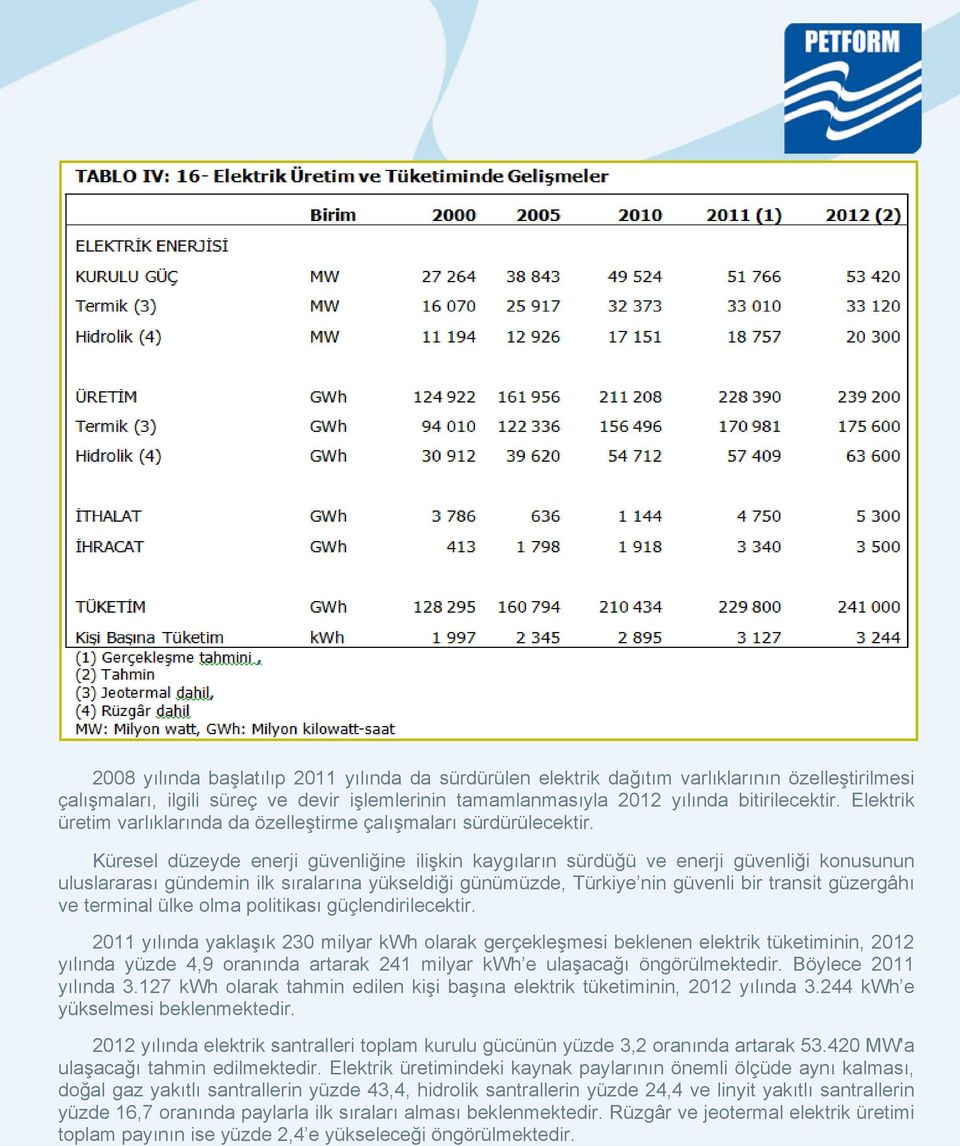 Küresel düzeyde enerji güvenliğine ilişkin kaygıların sürdüğü ve enerji güvenliği konusunun uluslararası gündemin ilk sıralarına yükseldiği günümüzde, Türkiye nin güvenli bir transit güzergâhı ve