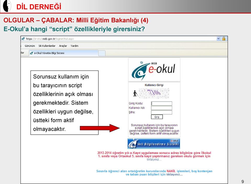 Sorunsuz kullanım için bu tarayıcının script özelliklerinin