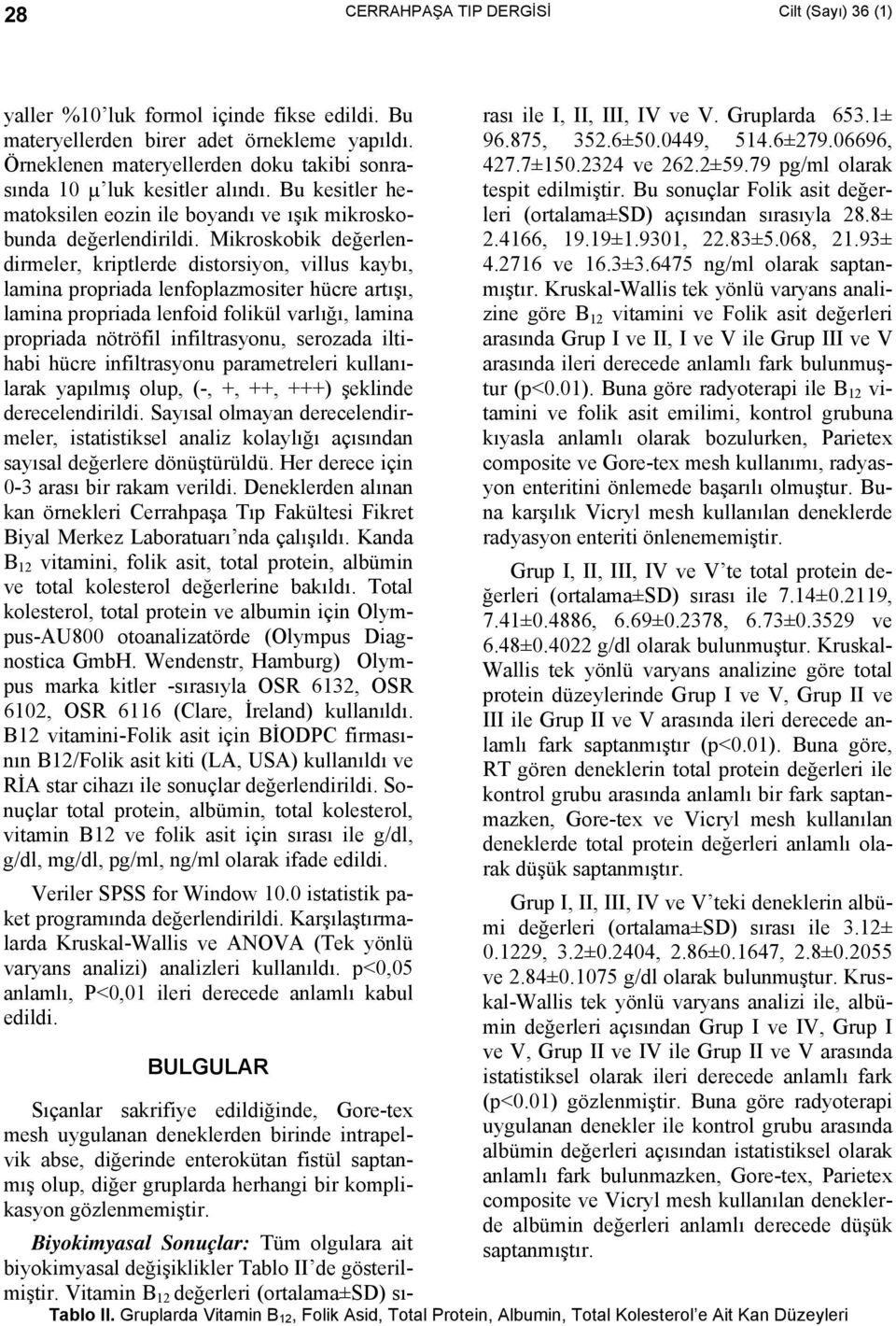 Mikroskobik değerlendirmeler, kriptlerde distorsiyon, villus kaybı, lamina propriada lenfoplazmositer hücre artışı, lamina propriada lenfoid folikül varlığı, lamina propriada nötröfil infiltrasyonu,