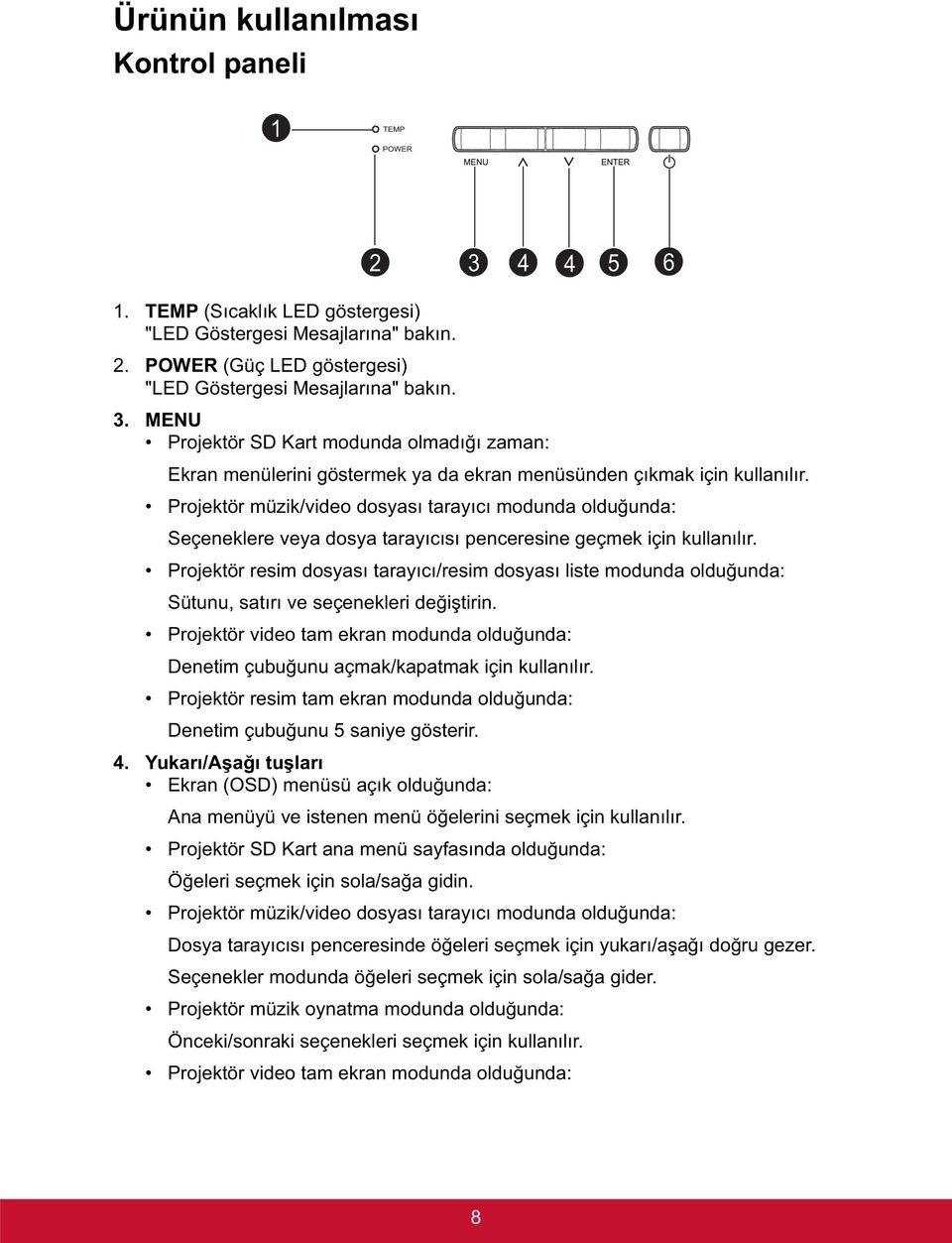 Projektör resim dosyası tarayıcı/resim dosyası liste modunda oldu unda: Sütunu, satırı ve seçenekleri de i tirin.