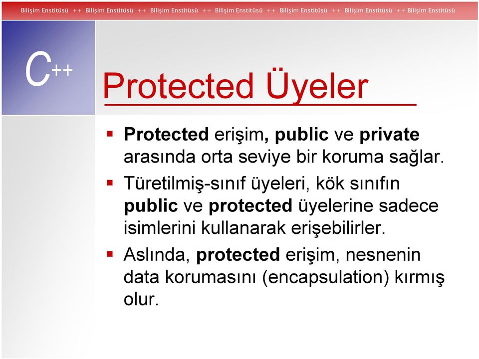 Türetilmiş-sınıf üyeleri, kök sınıfın public ve protected üyelerine