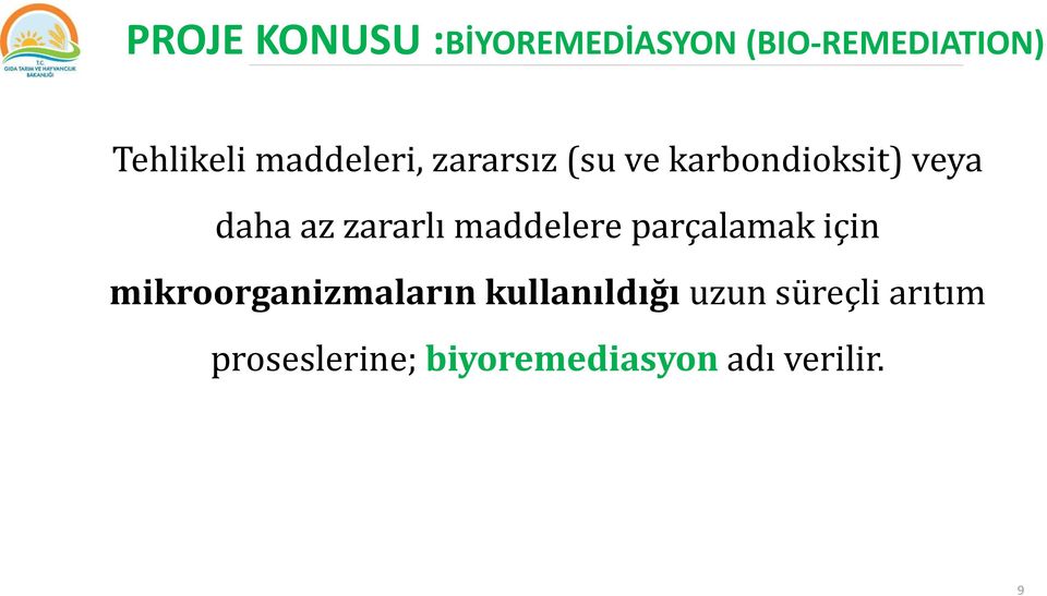 zararlı maddelere parçalamak için mikroorganizmaların