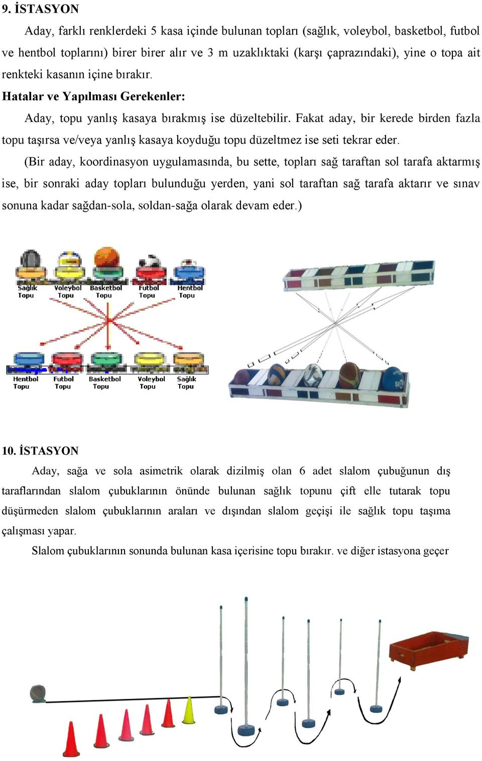 Fakat aday, bir kerede birden fazla topu taģırsa ve/veya yanlıģ kasaya koyduğu topu düzeltmez ise seti tekrar eder.