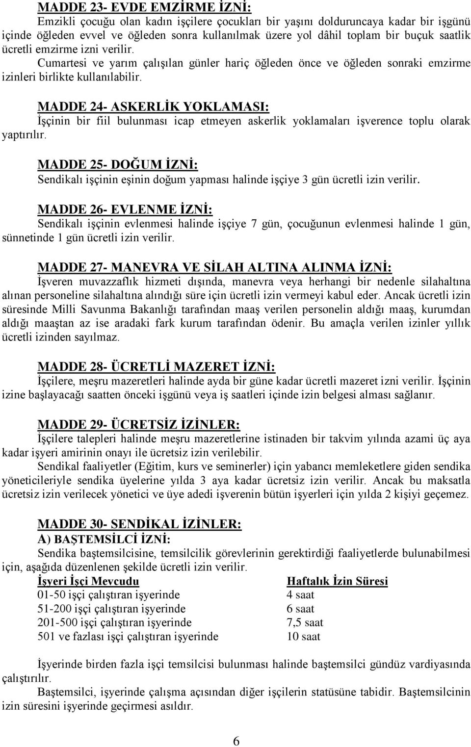 MADDE 24- ASKERLİK YOKLAMASI: İşçinin bir fiil bulunması icap etmeyen askerlik yoklamaları işverence toplu olarak yaptırılır.