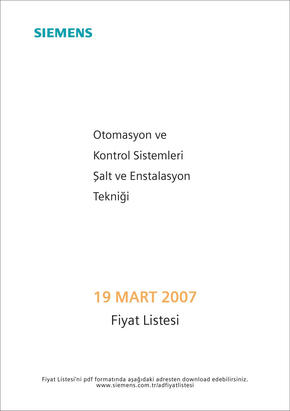 Fiyat Listesi ni pdf formatında aşağıdaki