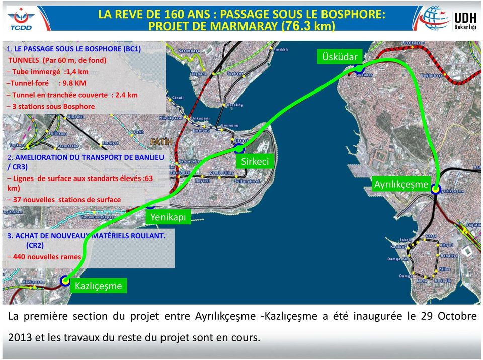 4 km 3 stations sous Bosphore Üsküdar 2.