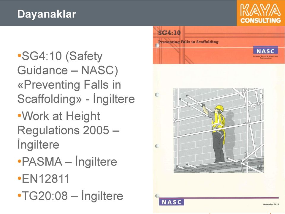 İngiltere Work at Height Regulations 2005