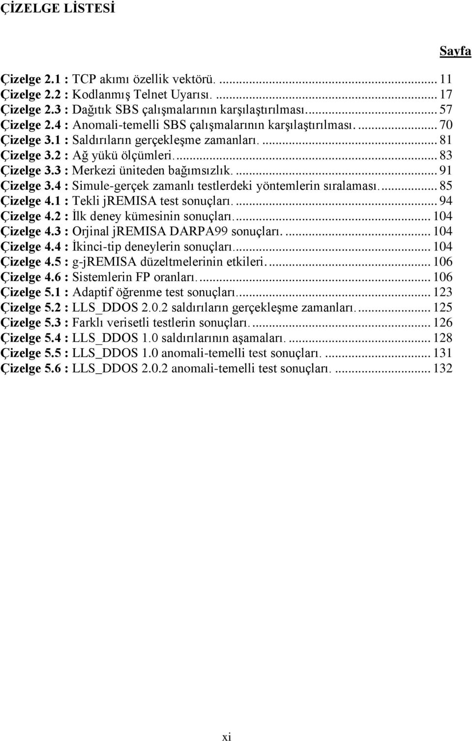 3 : Merkezi üniteden bağımsızlık.... 91 Çizelge 3.4 : Simule-gerçek zamanlı testlerdeki yöntemlerin sıralaması.... 85 Çizelge 4.1 : Tekli jremisa test sonuçları.... 94 Çizelge 4.