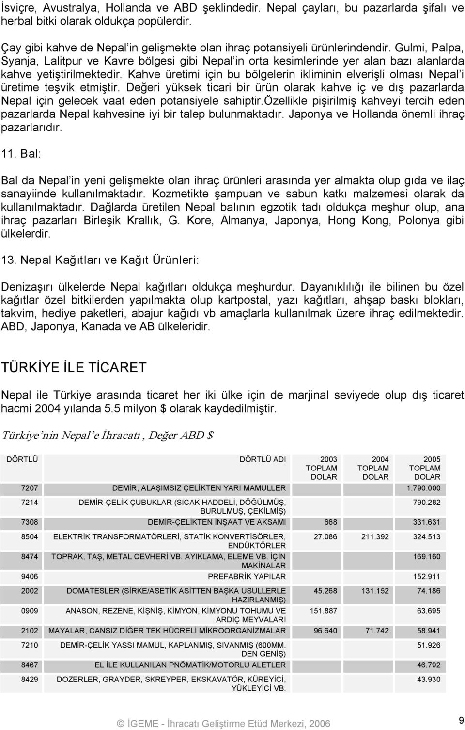 Gulmi, Palpa, Syanja, Lalitpur ve Kavre bölgesi gibi Nepal in orta kesimlerinde yer alan bazı alanlarda kahve yetiştirilmektedir.