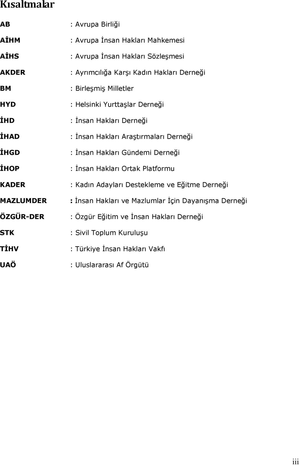 Hakları Araştırmaları Derneği : İnsan Hakları Gündemi Derneği : İnsan Hakları Ortak Platformu : Kadın Adayları Destekleme ve Eğitme Derneği : İnsan