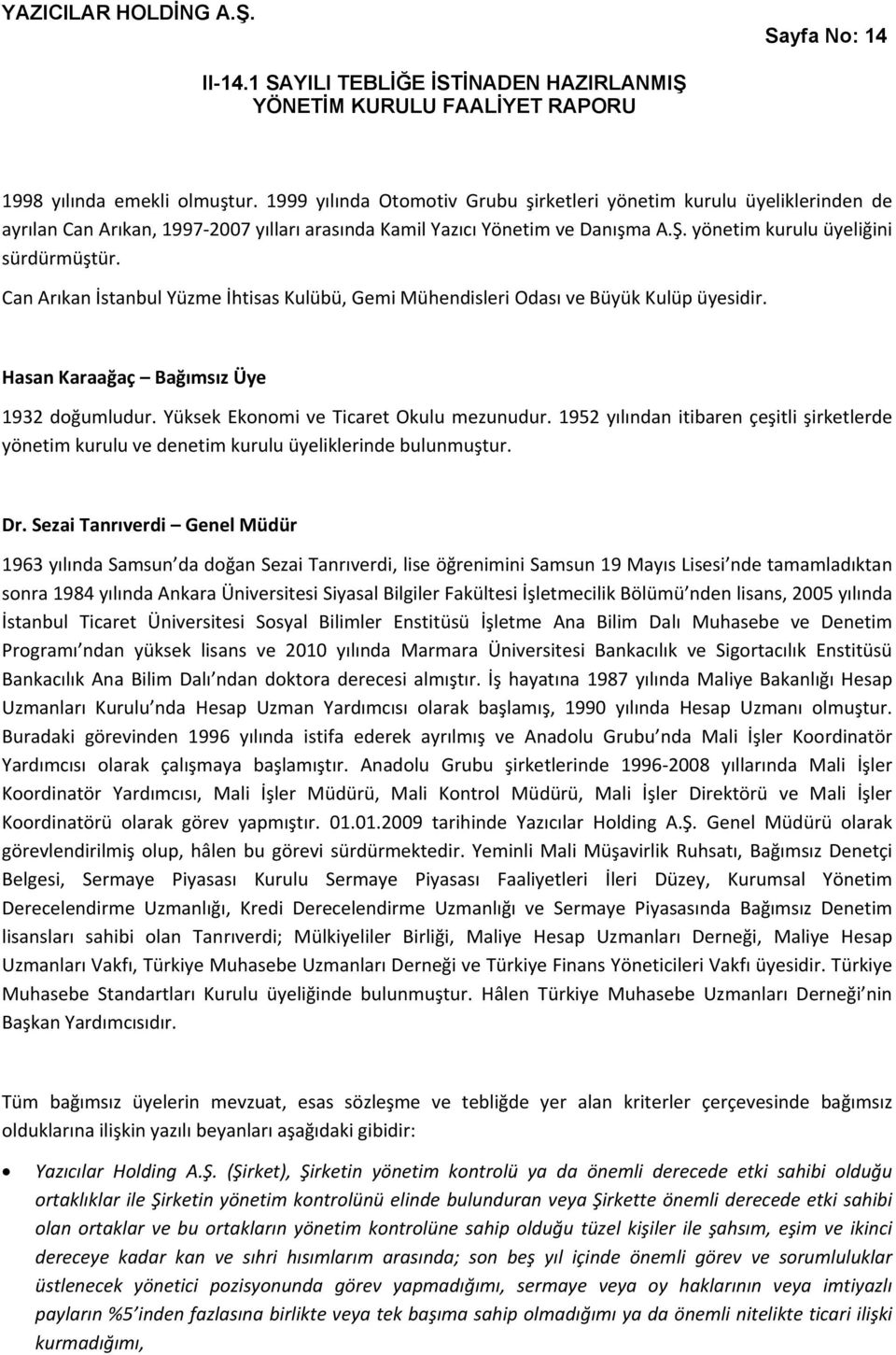 Yüksek Ekonomi ve Ticaret Okulu mezunudur. 1952 yılından itibaren çeşitli şirketlerde yönetim kurulu ve denetim kurulu üyeliklerinde bulunmuştur. Dr.