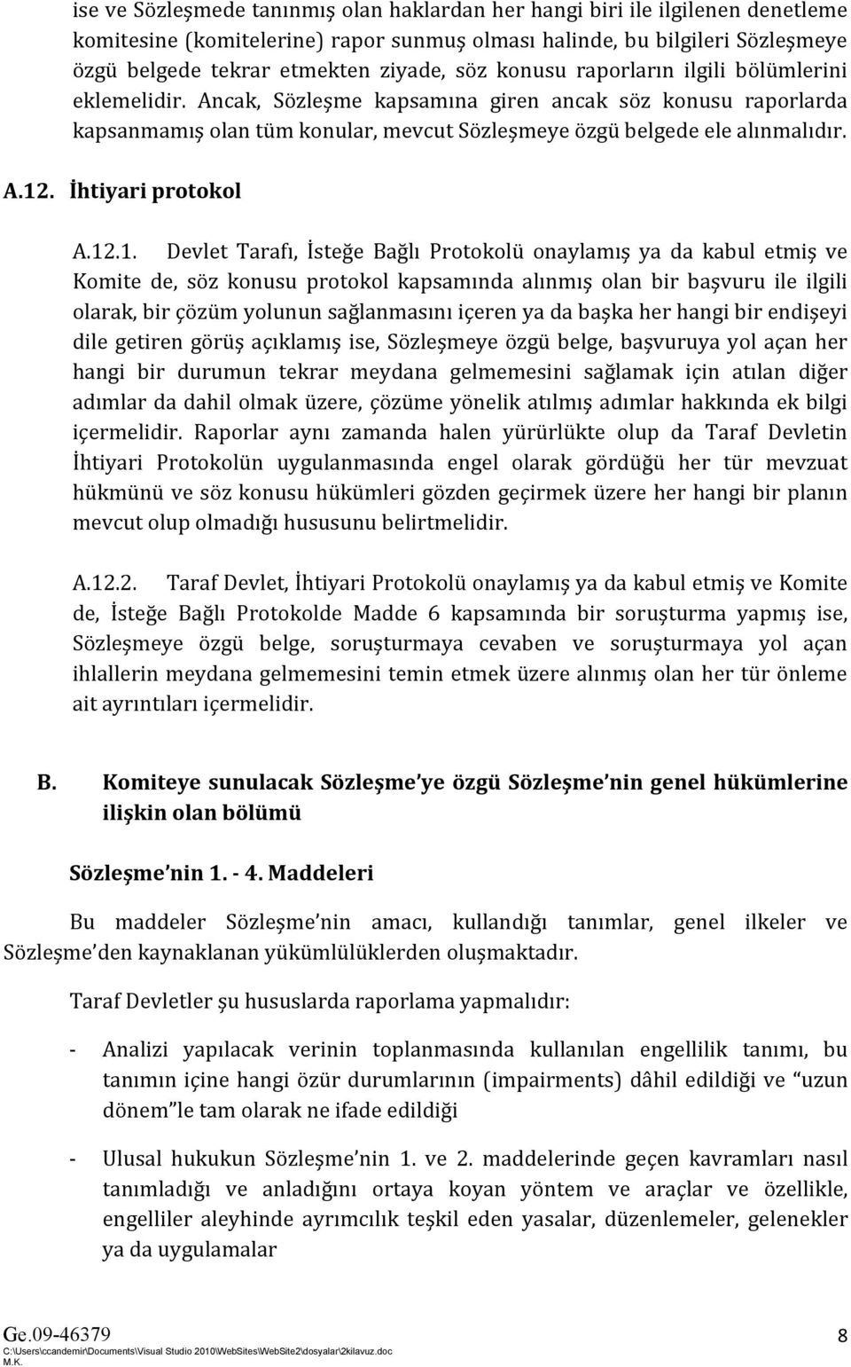 İhtiyari protokol A.12