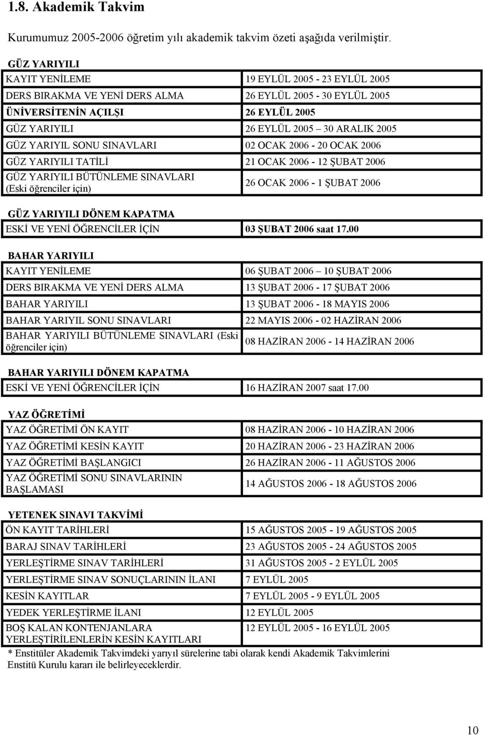 YARIYILI TATİLİ OCAK 6 - ŞUBAT 6 GÜZ YARIYILI BÜTÜNLEME SINAVLARI (Eski öğrenciler için) 6 OCAK 6 - ŞUBAT 6 GÜZ YARIYILI DÖNEM KAPATMA ESKİ VE YENİ ÖĞRENCİLER İÇİN ŞUBAT 6 saat 7.