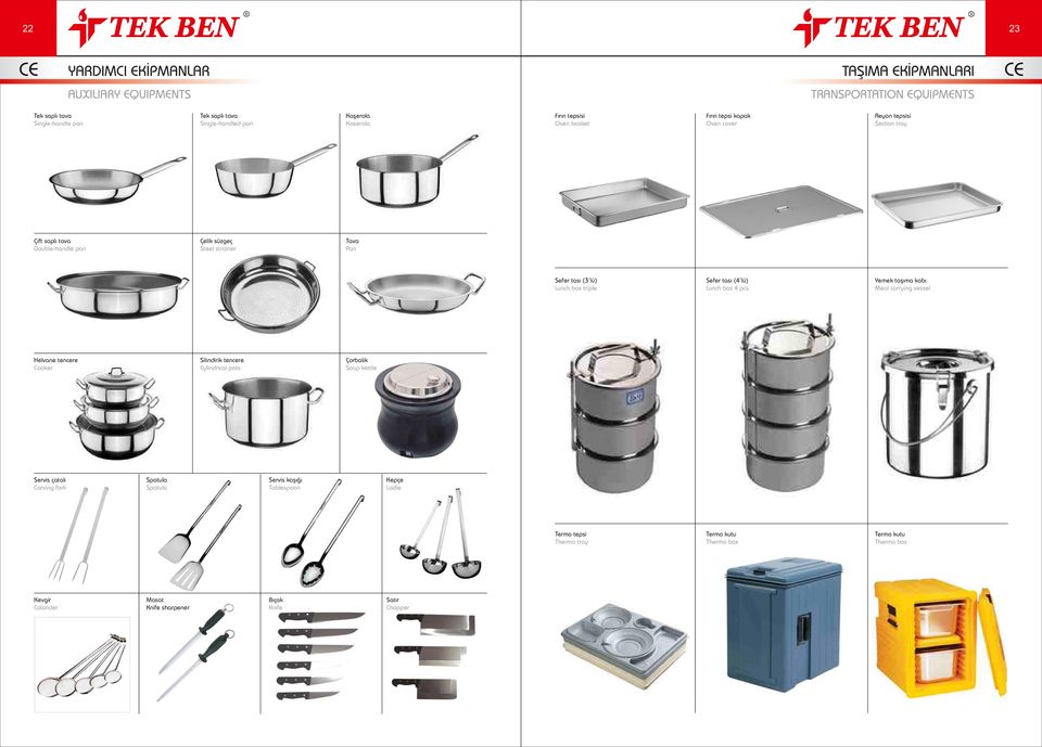 Spatula Masat Knife sharpener Fırın tepsisi Oven basket Fırın tepsi kapak Oven cover eyon tepsisi Section tray Sefer tası (3 lü) Lunch box triple Sefer tası (4 lü) Lunch box 4 pcs.