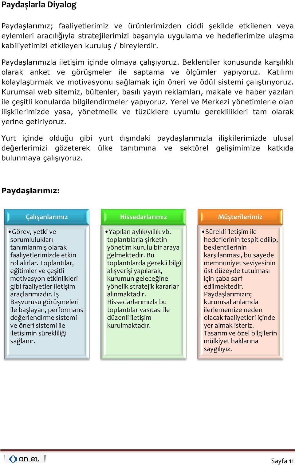 Katılımı kolaylaştırmak ve motivasyonu sağlamak için öneri ve ödül sistemi çalıştırıyoruz.