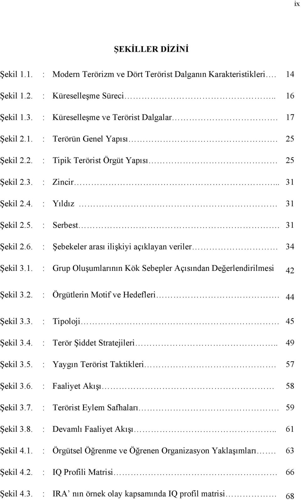 2. : Örgütlerin Motif ve Hedefleri. 44 Şekil 3.3. : Tipoloji 45 Şekil 3.4. : Terör Şiddet Stratejileri.. 49 Şekil 3.5. : Yaygın Terörist Taktikleri. 57 Şekil 3.6. : Faaliyet Akışı 58 Şekil 3.7. : Terörist Eylem Safhaları.