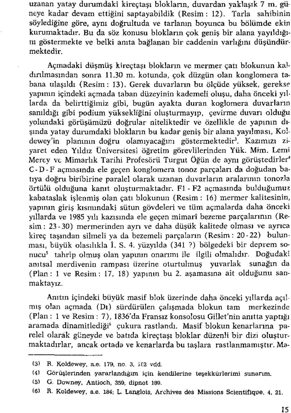 bu da söz konusu bloklarınçok geniş bir alana yayıldığını göstermekte ve belki anıta bağlanan bir caddenin varlığını düşündürmektedir.