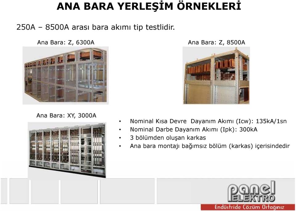 Devre Dayanım Akımı (Icw): 135kA/1sn Nominal Darbe Dayanım Akımı (Ipk):