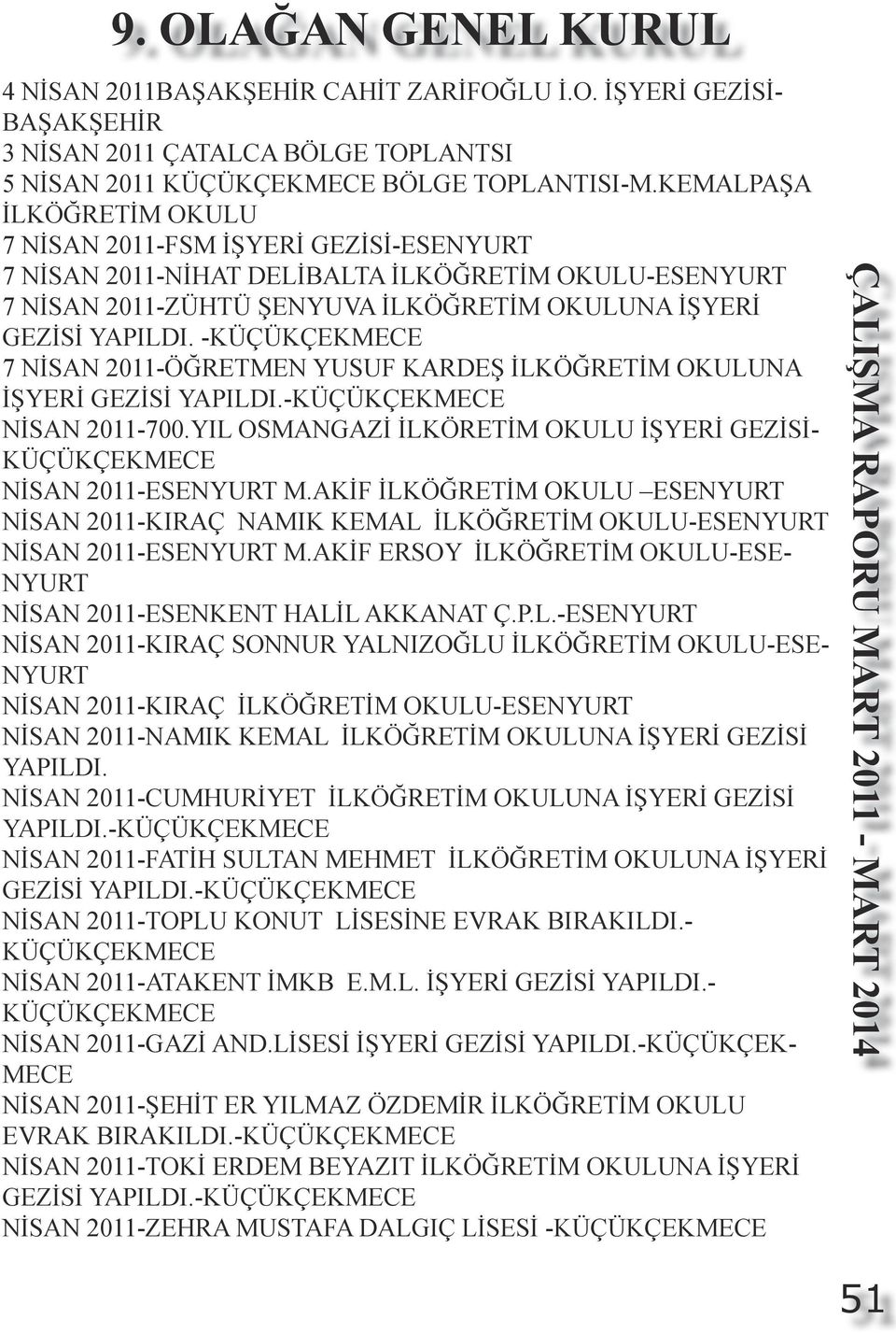 - 7 NİSAN 2011-ÖĞRETMEN YUSUF KARDEŞ İLKÖĞRETİM OKULUNA İŞYERİ YAPILDI.- NİSAN 2011-700.YIL OSMANGAZİ İLKÖRETİM OKULU İŞYERİ - NİSAN 2011-ESENYURT M.