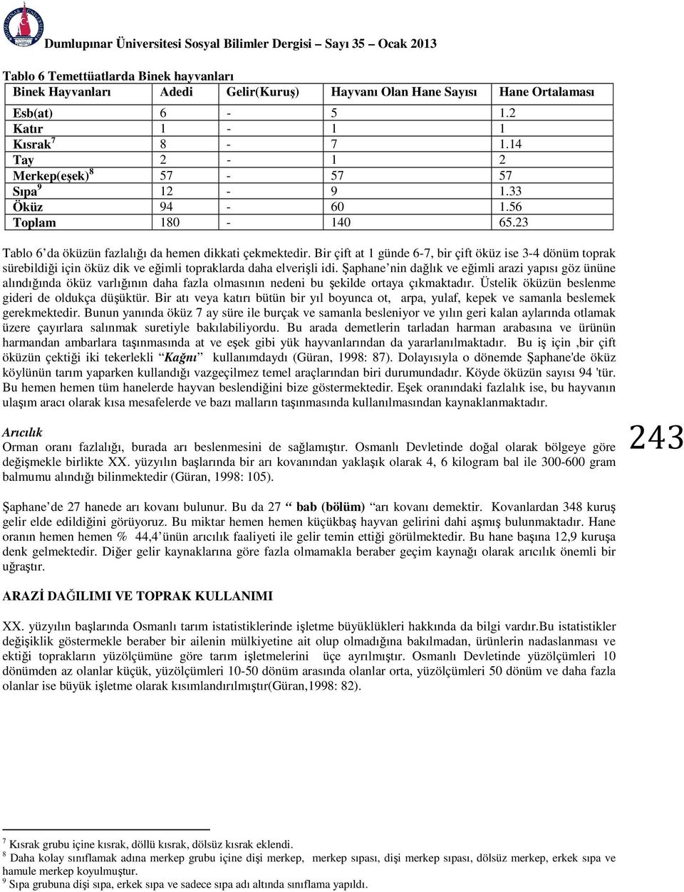 Bir çift at 1 günde 6-7, bir çift öküz ise 3-4 dönüm toprak sürebildiği için öküz dik ve eğimli topraklarda daha elverişli idi.