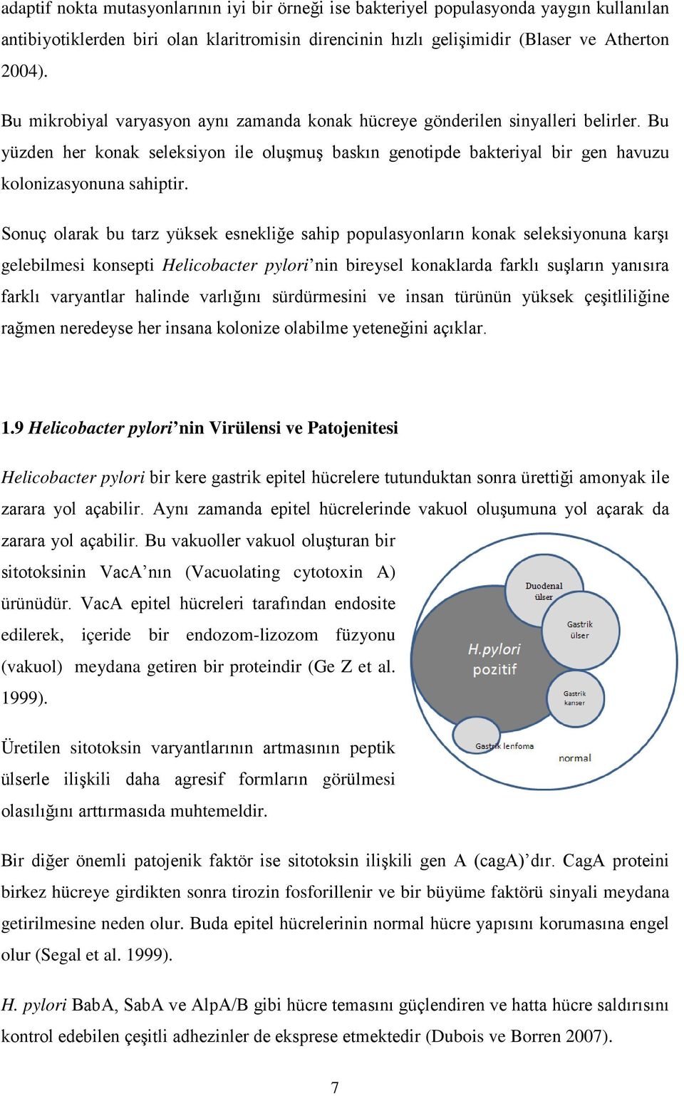 Sonuç olarak bu tarz yüksek esnekliğe sahip populasyonların konak seleksiyonuna karşı gelebilmesi konsepti Helicobacter pylori nin bireysel konaklarda farklı suşların yanısıra farklı varyantlar