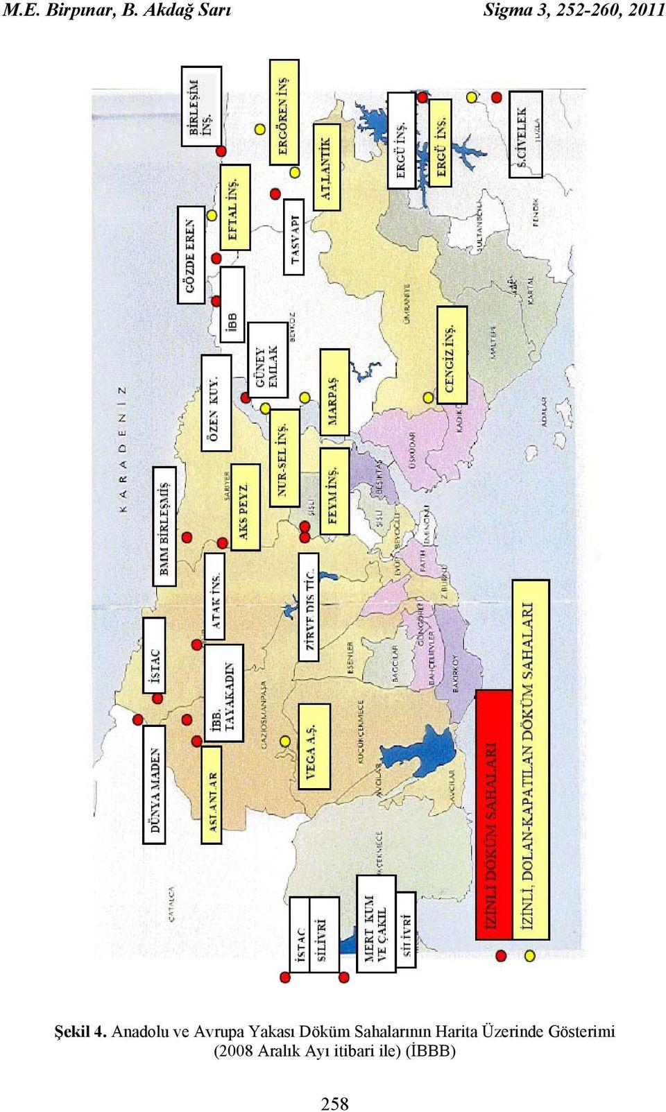 Anadolu ve Avrupa Yakası Döküm Sahalarının