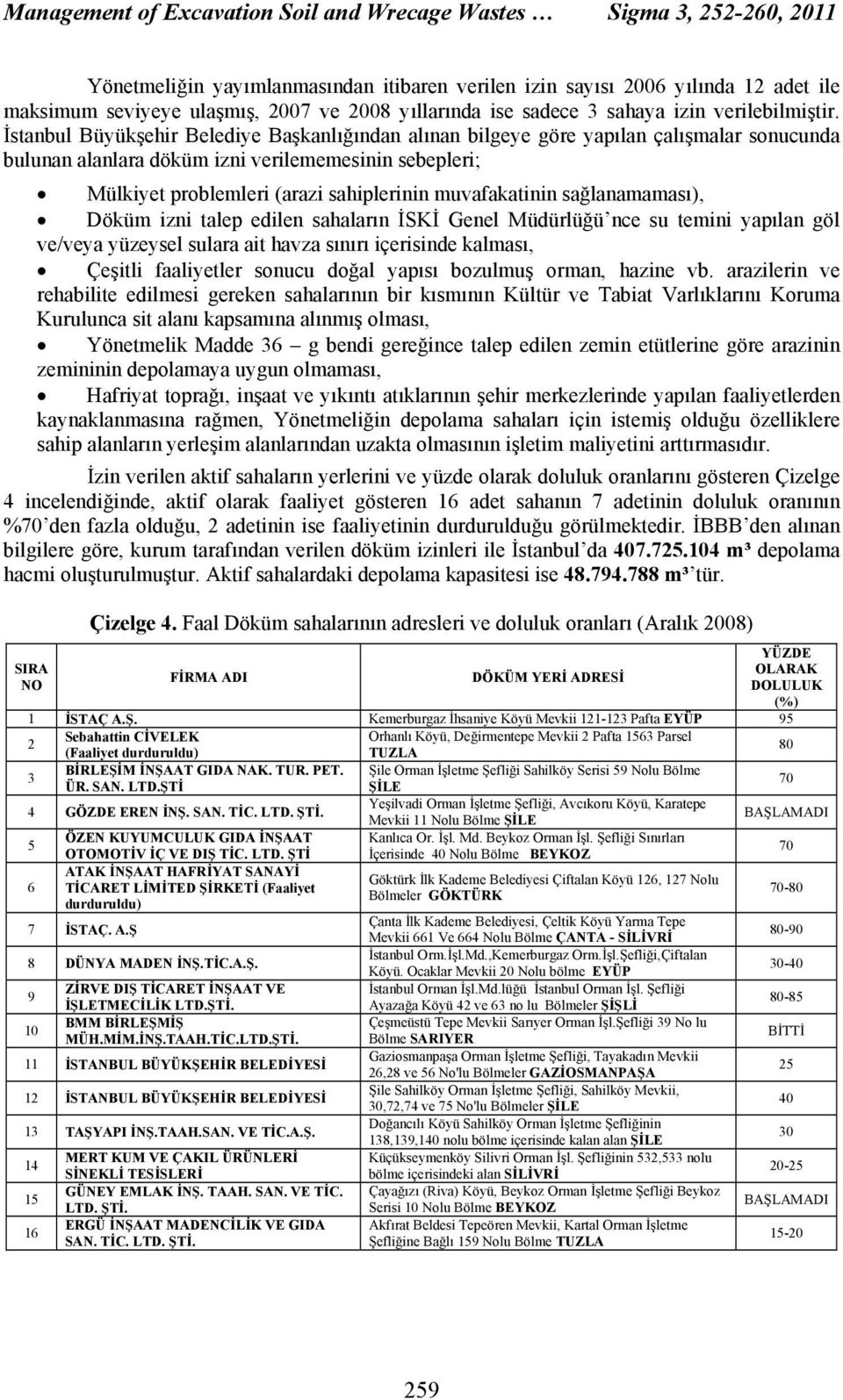 İstanbul Büyükşehir Belediye Başkanlığından alınan bilgeye göre yapılan çalışmalar sonucunda bulunan alanlara döküm izni verilememesinin sebepleri; Mülkiyet problemleri (arazi sahiplerinin