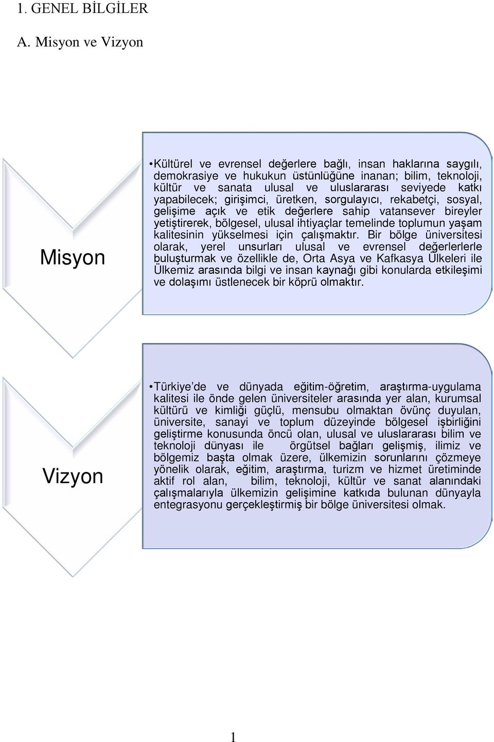 katkı yapabilecek; girişimci, üretken, sorgulayıcı, rekabetçi, sosyal, gelişime açık ve etik değerlere sahip vatansever bireyler yetiştirerek, bölgesel, ulusal ihtiyaçlar temelinde toplumun yaşam