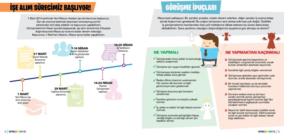 Başvurunu 1 Mart tan itibaren, Mayıs ayına kadar yapabilirsin. GÖRÜŞME İPUÇLARI Mezuniyet yaklaşıyor.