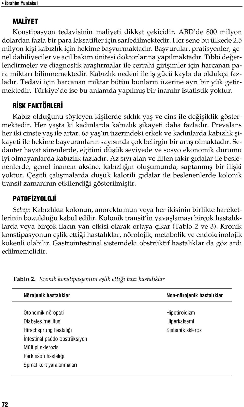 T bbi de erlendirmeler ve diagnostik araflt rmalar ile cerrahi giriflimler için harcanan para miktar bilinmemektedir. Kab zl k nedeni ile ifl gücü kayb da oldukça fazlad r.