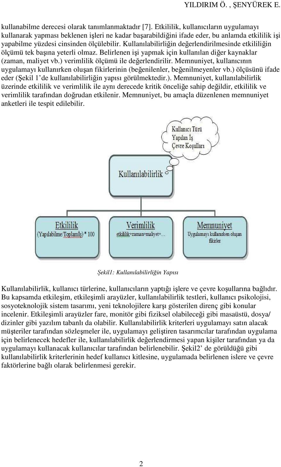 Kullanılabilirliğin değerlendirilmesinde etkililiğin ölçümü tek başına yeterli olmaz. Belirlenen işi yapmak için kullanılan diğer kaynaklar (zaman, maliyet vb.) verimlilik ölçümü ile değerlendirilir.