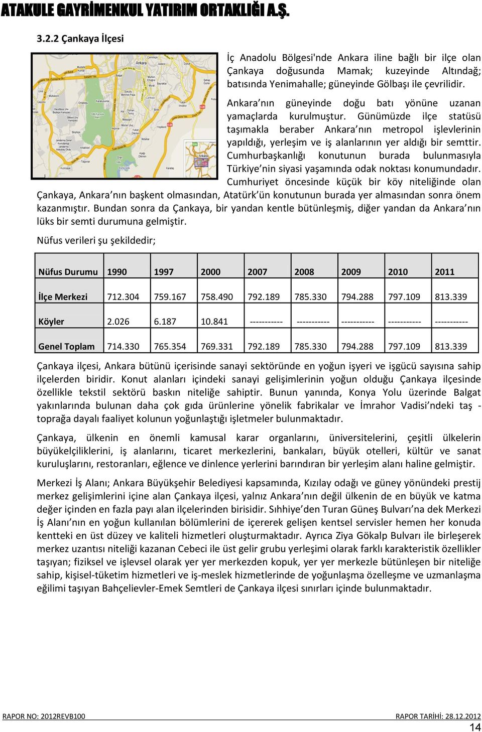 Günümüzde ilçe statüsü taşımakla beraber Ankara nın metropol işlevlerinin yapıldığı, yerleşim ve iş alanlarının yer aldığı bir semttir.