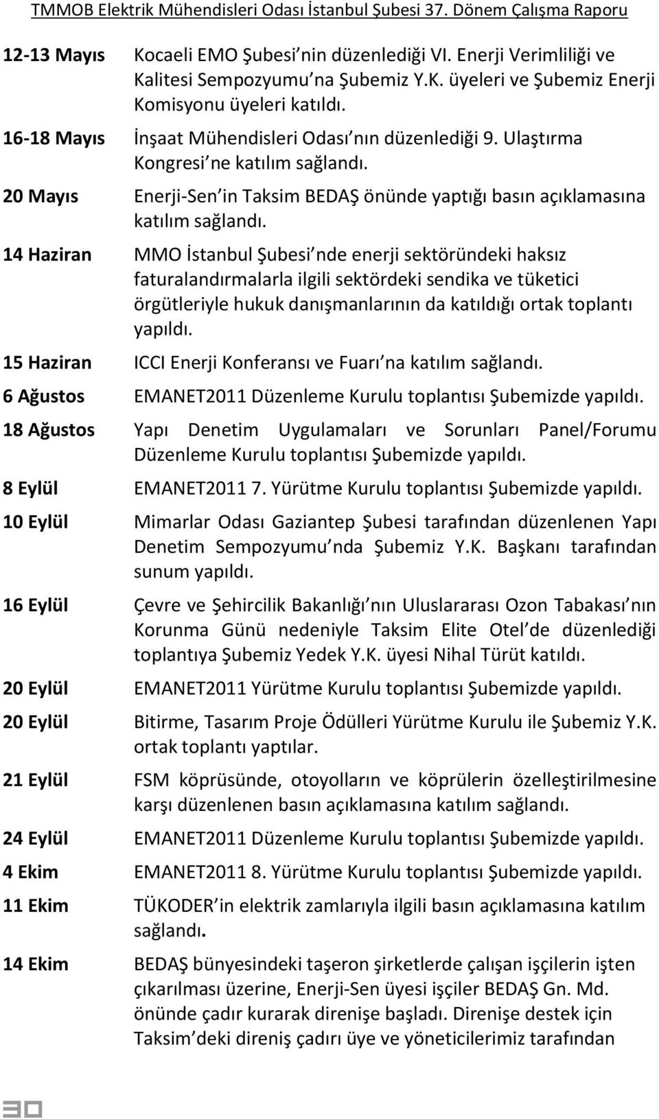 14 Haziran MMO İstanbul Şubesi nde enerji sektöründeki haksız faturalandırmalarla ilgili sektördeki sendika ve tüketici örgütleriyle hukuk danışmanlarının da katıldığı ortak toplantı yapıldı.