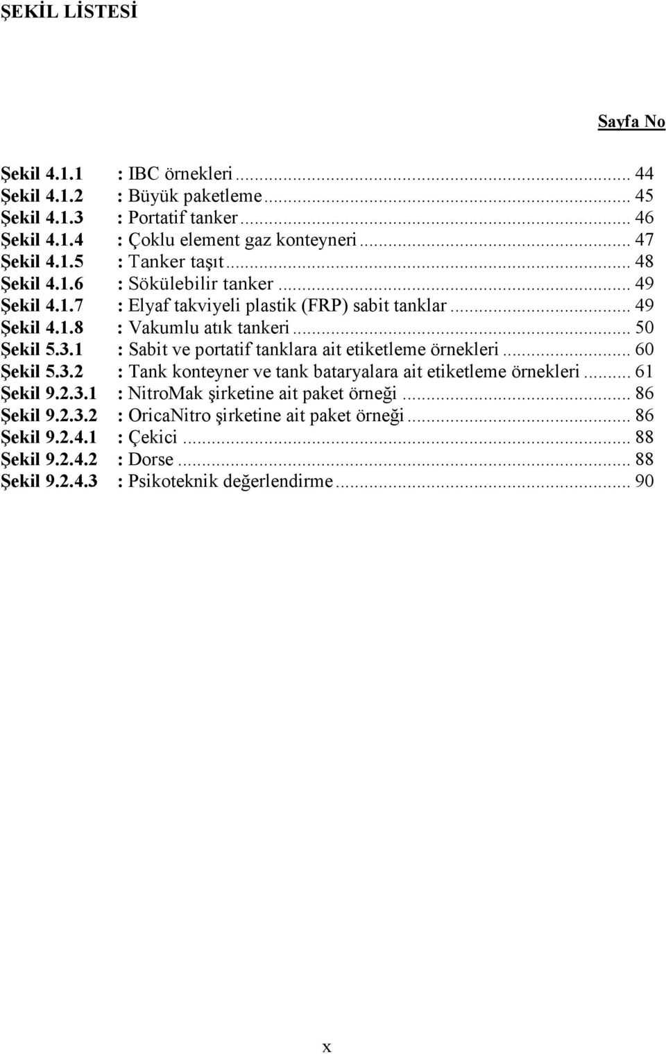 .. 50 Şekil 5.3.1 : Sabit ve portatif tanklara ait etiketleme örnekleri... 60 Şekil 5.3.2 : Tank konteyner ve tank bataryalara ait etiketleme örnekleri... 61 Şekil 9.2.3.1 : NitroMak şirketine ait paket örneği.