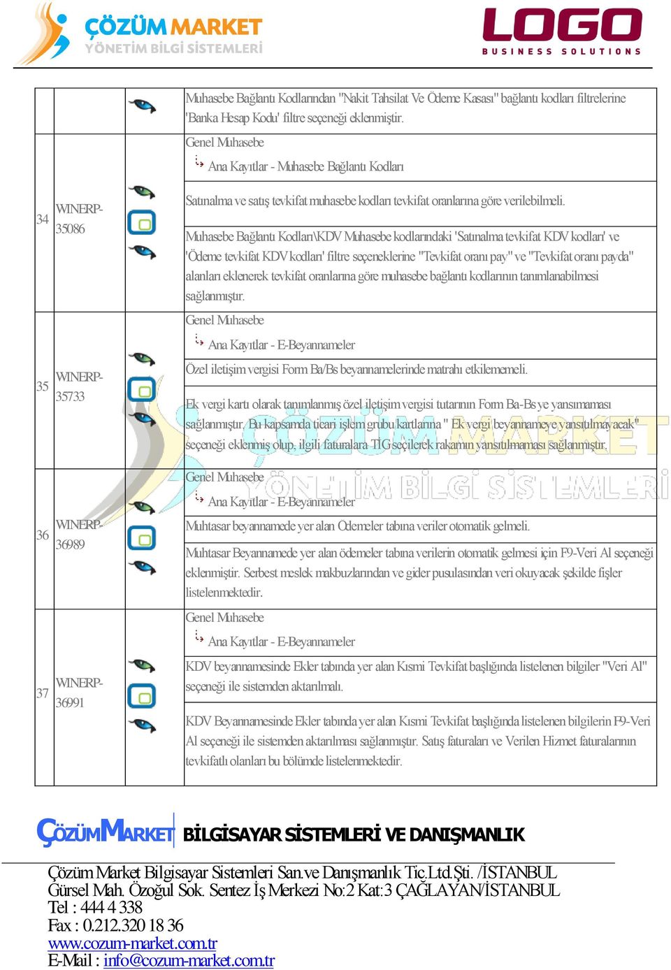 Muhasebe Bağlantı Kodları\KDV Muhasebe kodlarındaki 'Satınalma tevkifat KDV kodları' ve 'Ödeme tevkifat KDV kodları' filtre seçeneklerine "Tevkifat oranı pay" ve "Tevkifat oranı payda" alanları