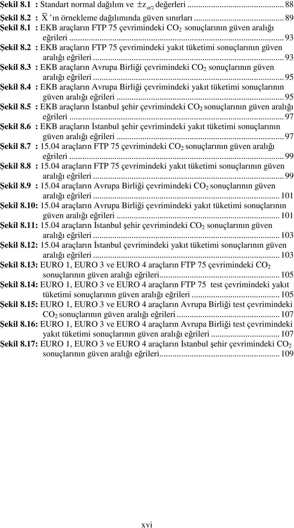 ..95 Şekil 8.4 : EKB araçların Avrupa Birliği çevrimindeki yakıt tüketimi sonuçlarının güven aralığı eğrileri...95 Şekil 8.5 : EKB araçların Đstanbul şehir çevrimindeki CO 2 sonuçlarının güven aralığı eğrileri.