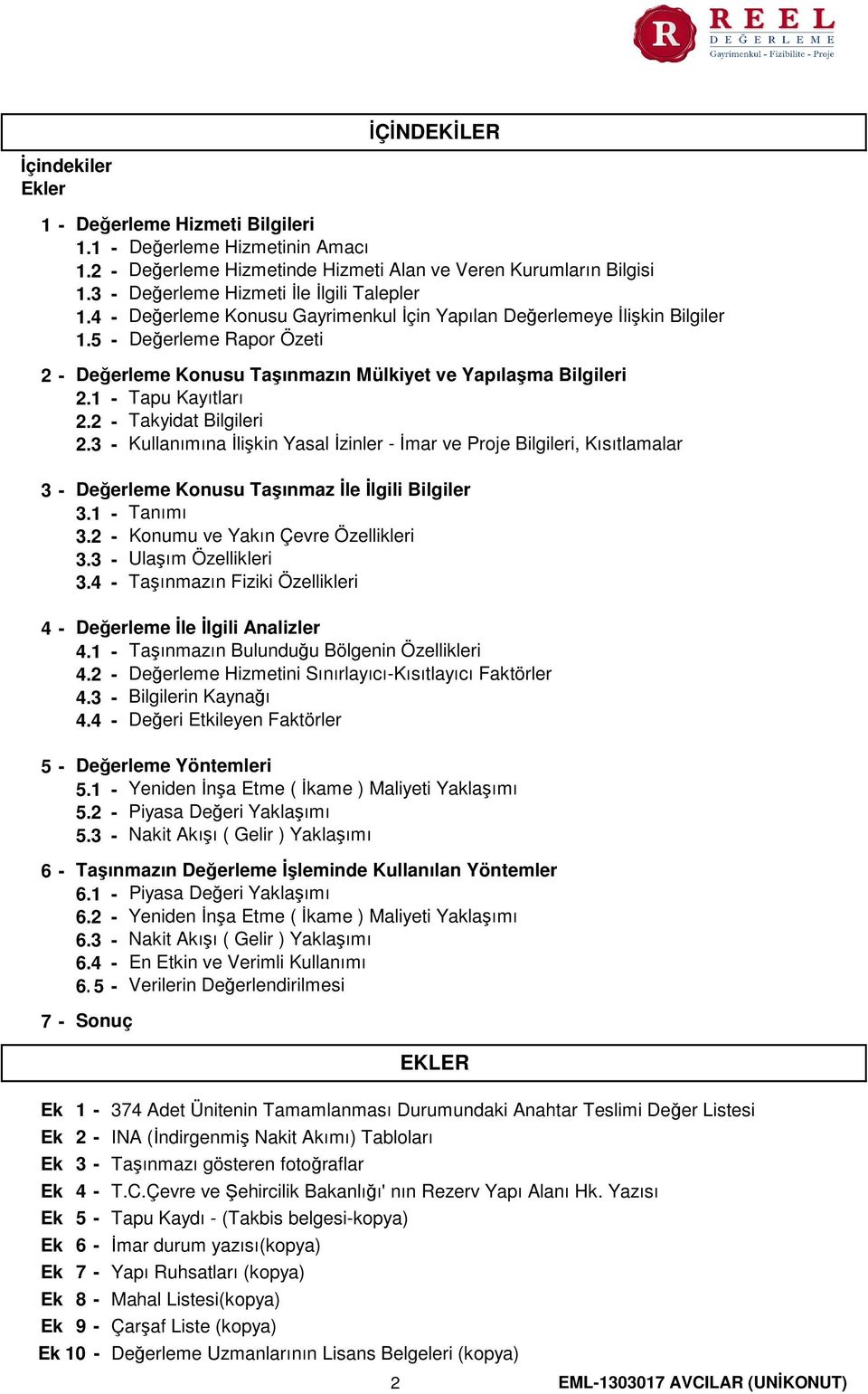 1 - Tapu Kayıtları 2.2 - Takyidat Bilgileri 2.3 - Kullanımına İlişkin Yasal İzinler - İmar ve Proje Bilgileri, Kısıtlamalar 3-4 - 5-6 - 7 - Değerleme Konusu Taşınmaz İle İlgili Bilgiler 3.