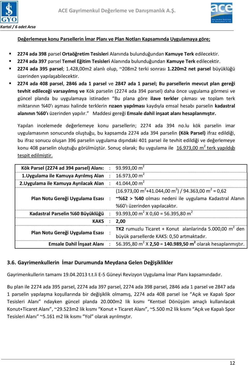 220m2 net parsel büyüklüğü üzerinden yapılaşabilecektir.