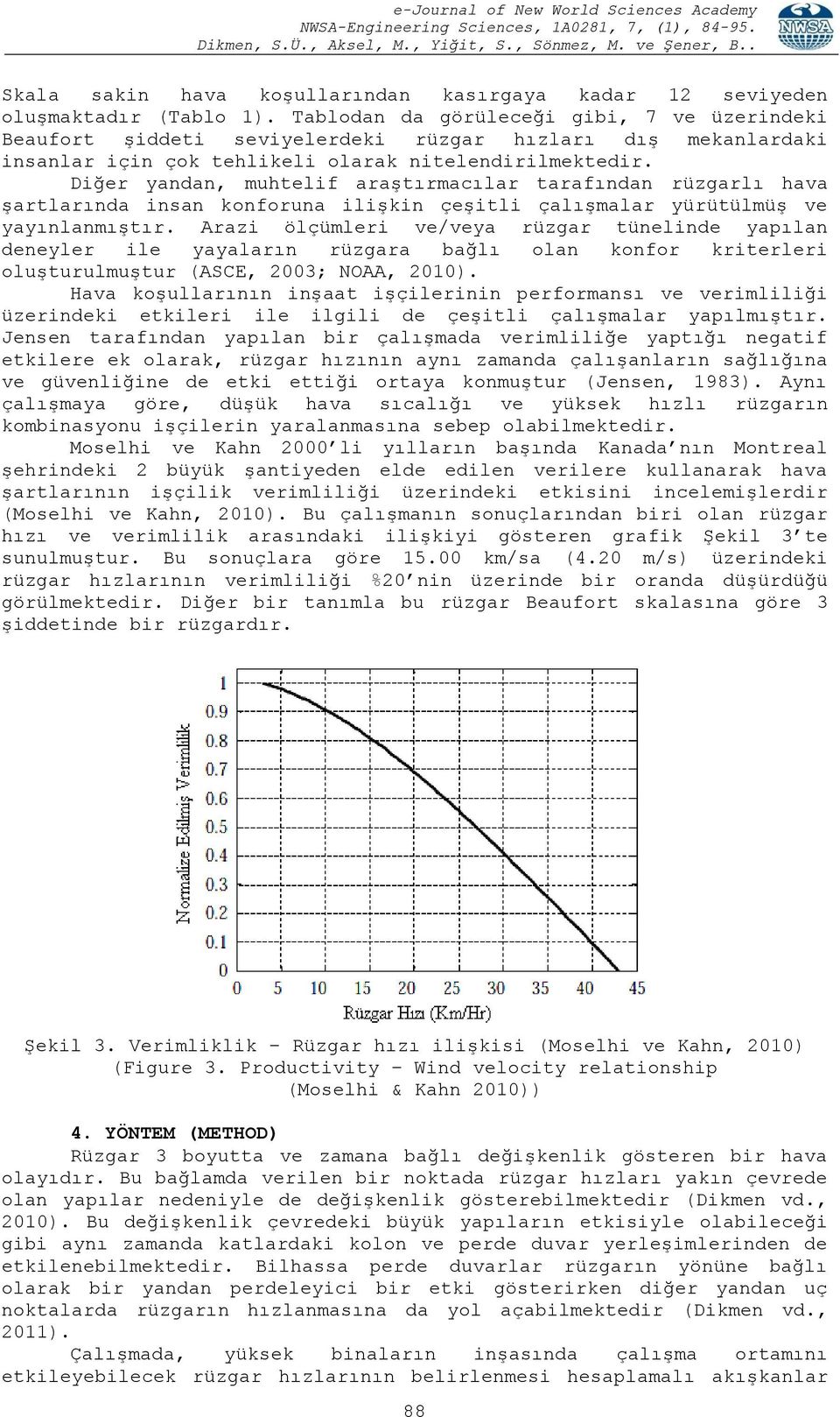 Diğer yandan, muhtelif araştırmacılar tarafından rüzgarlı hava şartlarında insan konforuna ilişkin çeşitli çalışmalar yürütülmüş ve yayınlanmıştır.