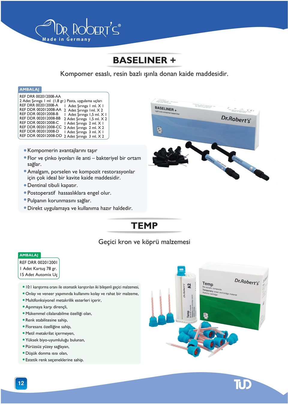 X 1 REF DDR 002012008-CC 2 Adet Þ r nga 2 ml. X 2 REF DDR 002012008-D 1 Adet Þ r nga 3 ml. X 1 REF DDR 002012008-DD 2 Adet Þ r nga 3 ml.