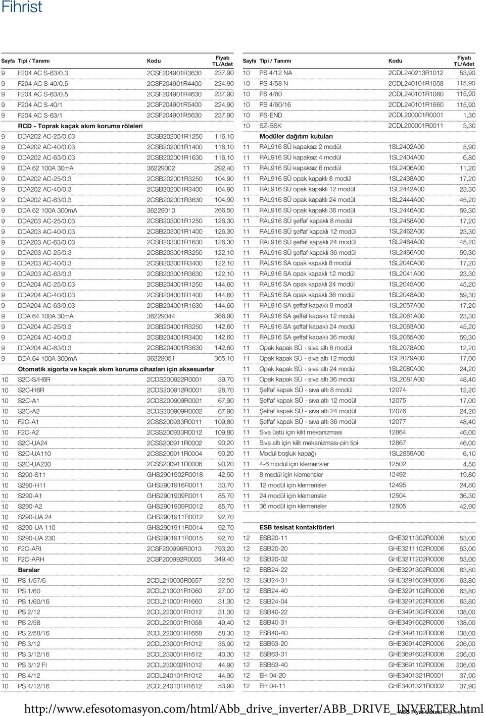 2CDL20000R00,0 9 DDA202 AC-2/0.0 2CSB20200R20, Modüler dağıtım kutuları 9 DDA202 AC-40/0.0 2CSB20200R400, RAL9 SÜ kapaksız 2 modül SL2402A00,90 9 DDA202 AC-/0.