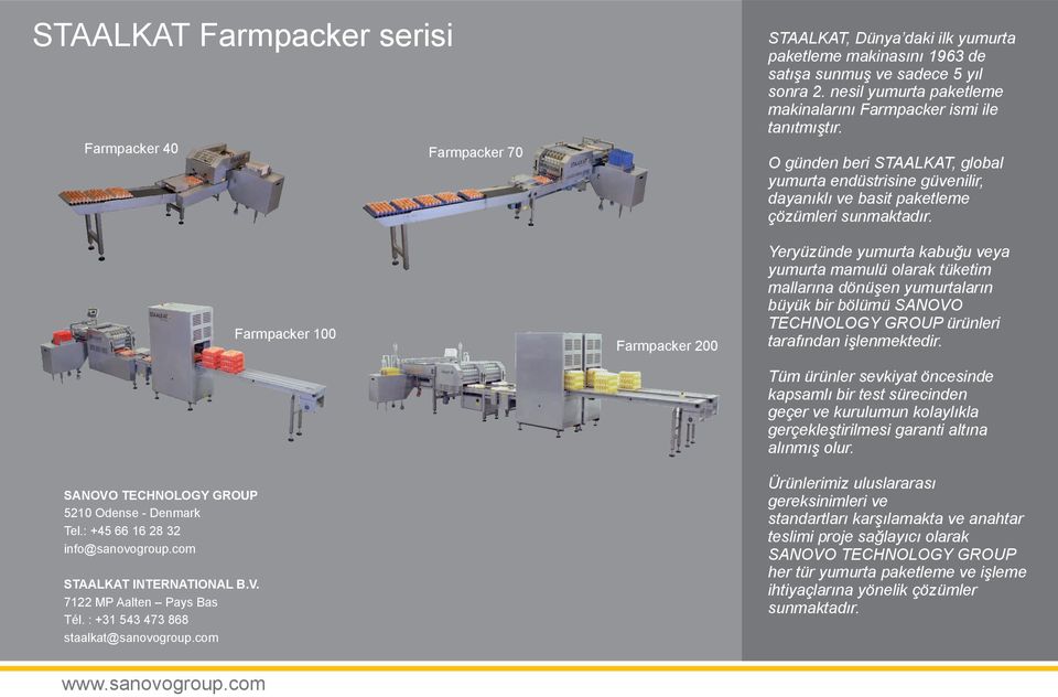 nesil yumurta paketleme makinalarını Farmpacker ismi ile tanıtmıştır. O günden beri STAALKAT, global yumurta endüstrisine güvenilir, dayanıklı ve basit paketleme çözümleri sunmaktadır.