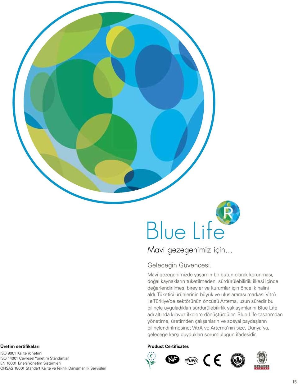 Tüketici ürünlerinin büyük ve uluslararası markası VitrA ile Türkiye de sektörünün öncüsü Artema, uzun süredir bu bilinçle uyguladıkları sürdürülebilirlik yaklaşımlarını Blue Life adı altında kılavuz