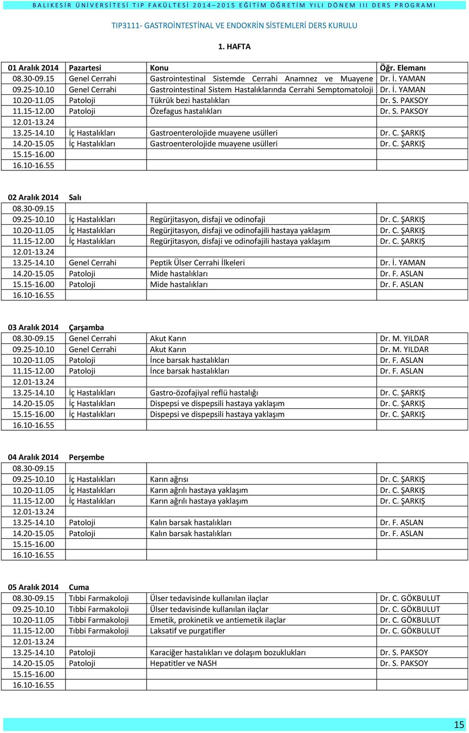 C. ŞARKIŞ İç Hastalıkları Gastroenterolojide muayene usülleri Dr. C. ŞARKIŞ 02 Aralık 2014 Salı İç Hastalıkları Regürjitasyon, disfaji ve odinofaji Dr. C. ŞARKIŞ İç Hastalıkları Regürjitasyon, disfaji ve odinofajili hastaya yaklaşım Dr.