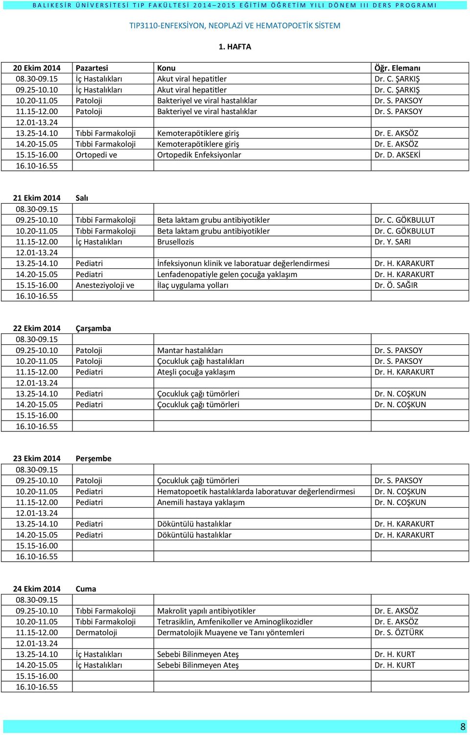 D. AKSEKİ Travmatoloji 21 Ekim 2014 Salı Tıbbi Farmakoloji Beta laktam grubu antibiyotikler Dr. C. GÖKBULUT Tıbbi Farmakoloji Beta laktam grubu antibiyotikler Dr. C. GÖKBULUT İç Hastalıkları Brusellozis Dr.