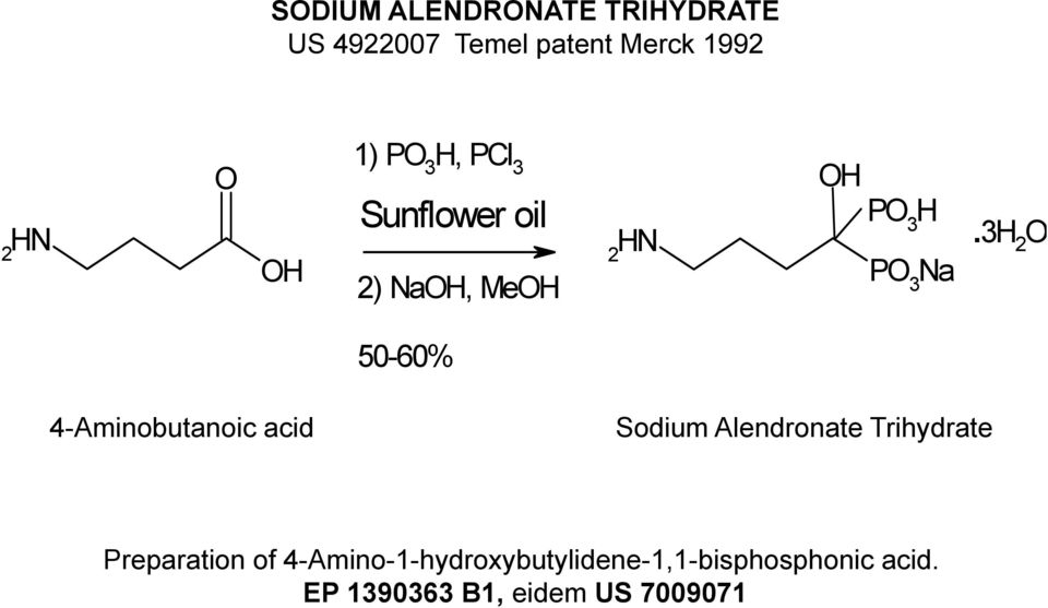 3h 2 50-60% 4-Aminobutanoic acid Sodium Alendronate Trihydrate
