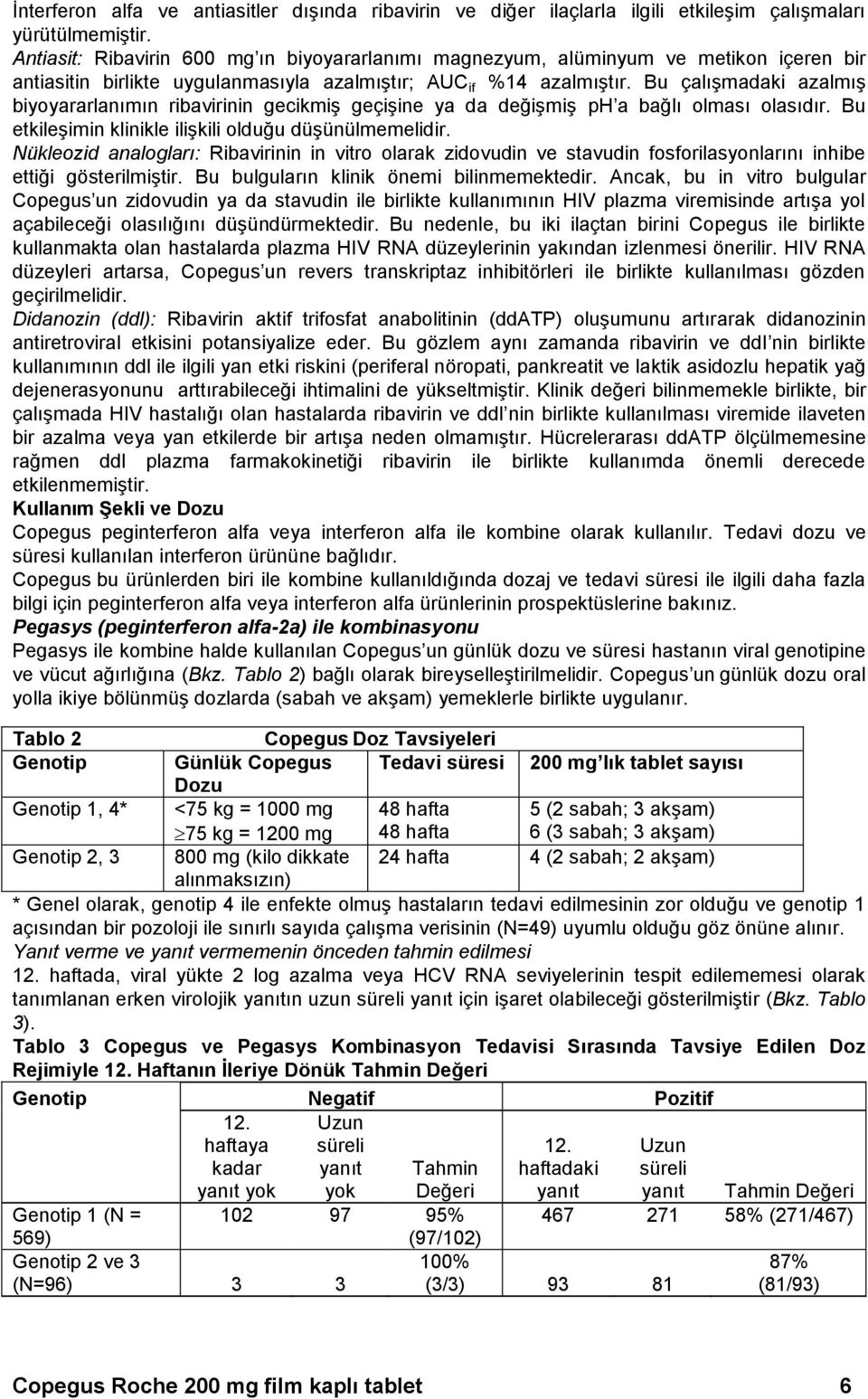 Bu çalışmadaki azalmış biyoyararlanımın ribavirinin gecikmiş geçişine ya da değişmiş ph a bağlı olması olasıdır. Bu etkileşimin klinikle ilişkili olduğu düşünülmemelidir.