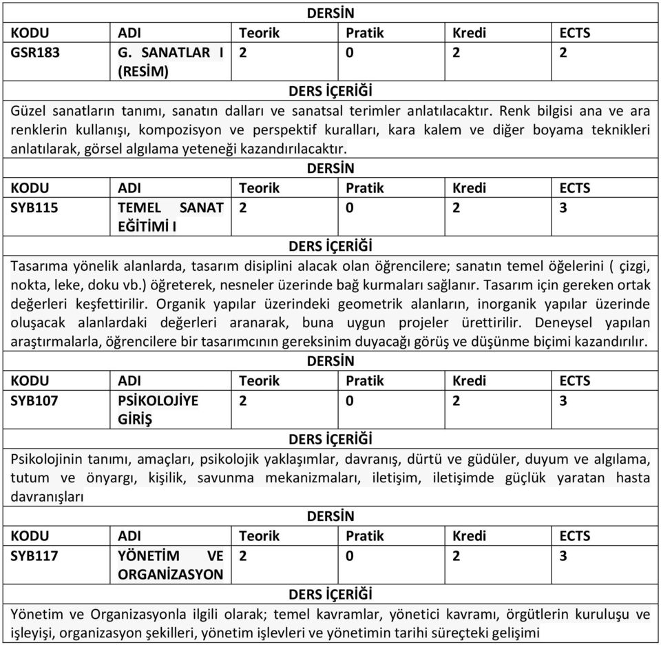 SYB115 TEMEL SANAT 2 0 2 3 EĞİTİMİ I Tasarıma yönelik alanlarda, tasarım disiplini alacak olan öğrencilere; sanatın temel öğelerini ( çizgi, nokta, leke, doku vb.