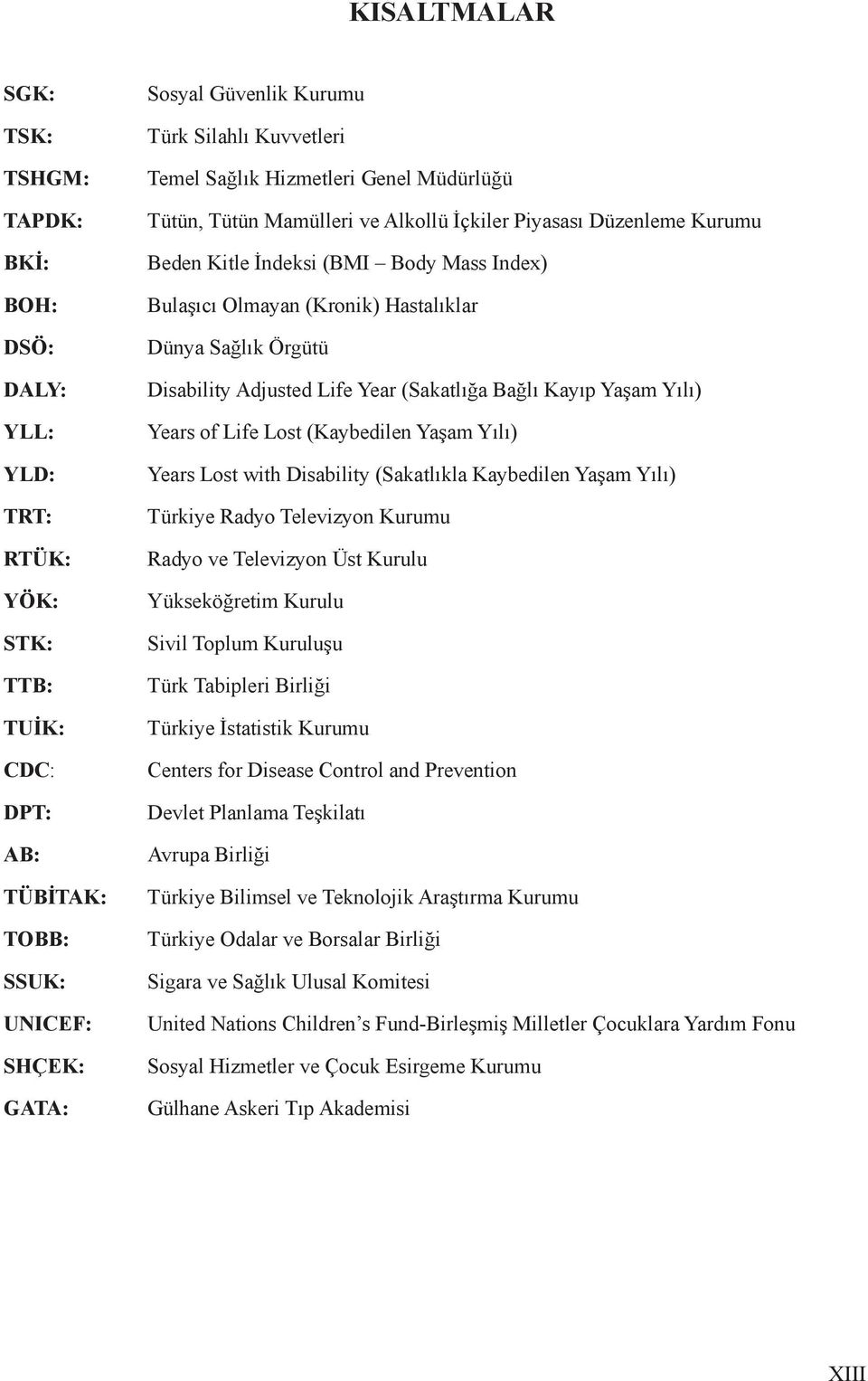 Örgütü Disability Adjusted Life Year (Sakatlığa Bağlı Kayıp Yaşam Yılı) Years of Life Lost (Kaybedilen Yaşam Yılı) Years Lost with Disability (Sakatlıkla Kaybedilen Yaşam Yılı) Türkiye Radyo